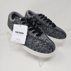 Tretorn Wool Sneakers Womens 9 Grey Nylite Plus Lace up Running Gym Shoes Logo